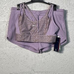 Reebok 2piece  matching set,  Shorts/sports bra Purple Medium $60 MSRP